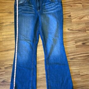 Lei Sophia Hipster Flare Jeans Size 17 Long Blue Wash